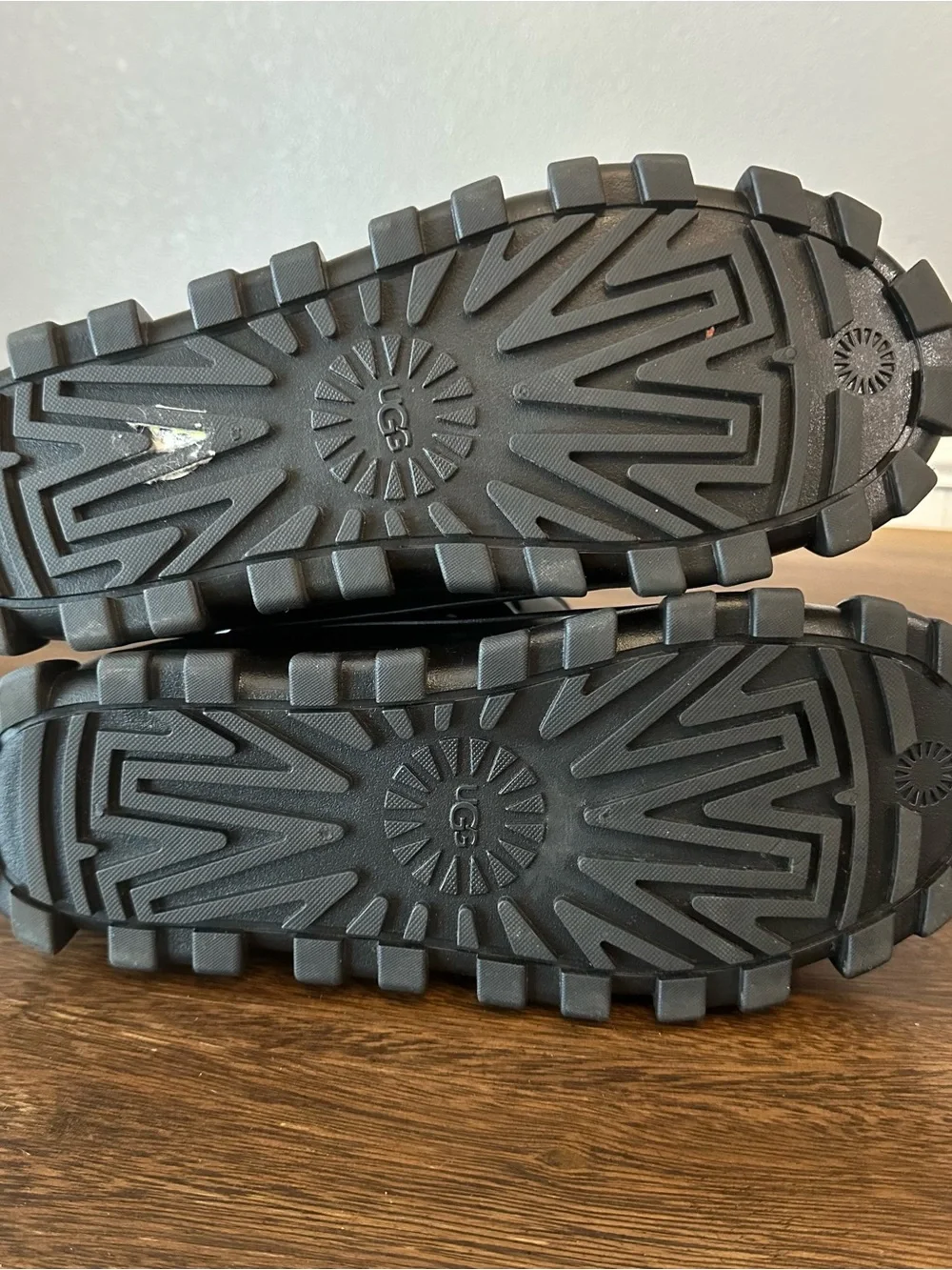 UGG Kids Black Patent Lug-Sole Boots